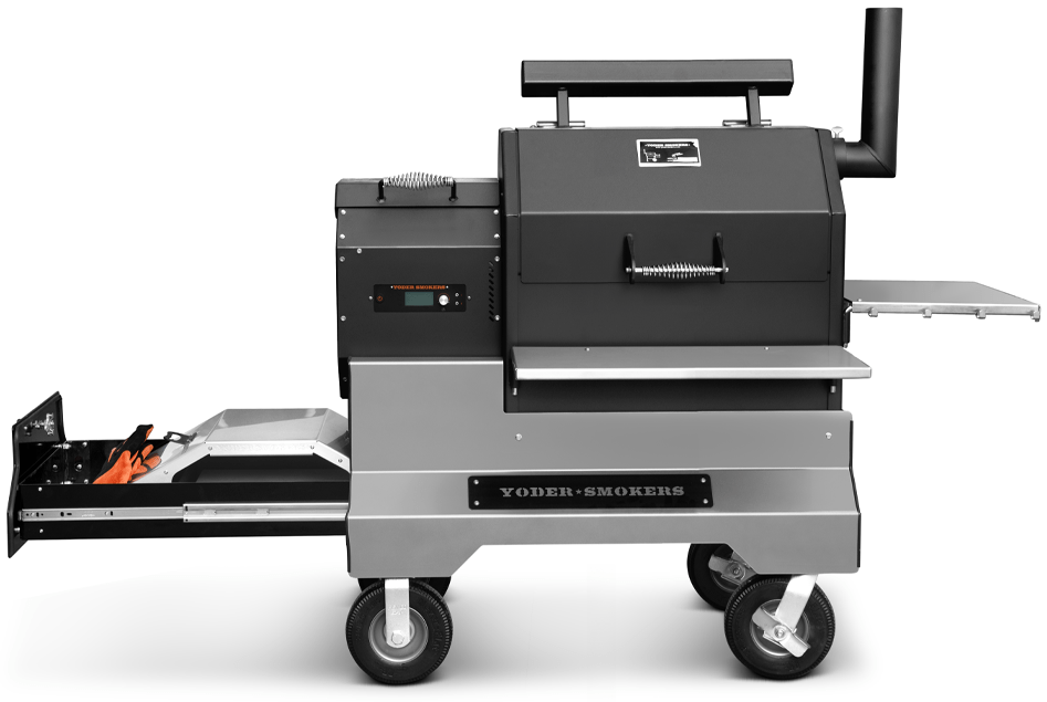 Yoder Yoder YS480s Competition Pellet Grill w/ Stainless Steel Shelves & Drawer Barbecue Finished - Pellet