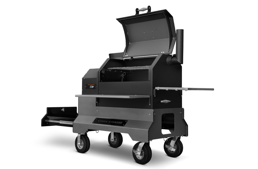 Yoder Yoder YS640s Competition Pellet Grill w/ Stainless Steel Shelves & Drawer Barbecue Finished - Pellet